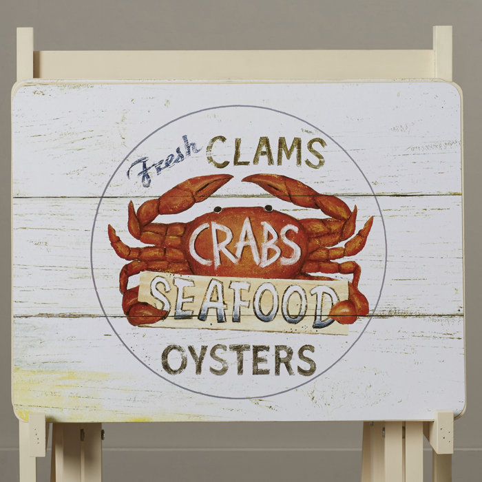 Beachcrest Home Bucholz Wood Coastal TV Tray Table Set with Stand